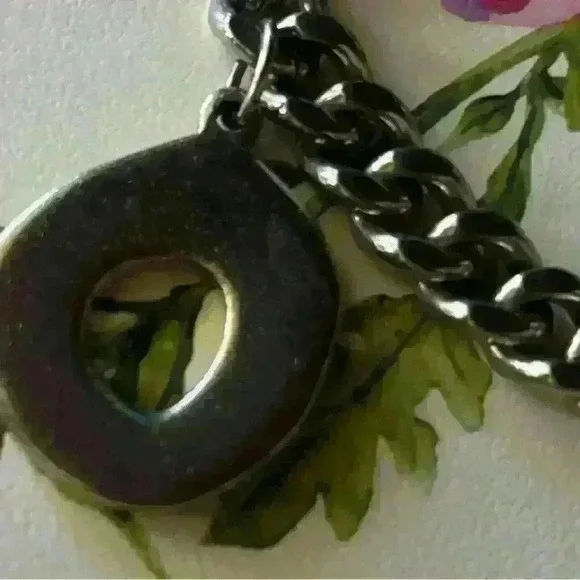 Sperry Rare Vintage 1950's Silver Tone OXO Charm Curb Link Bracelet - Picture 4 of 7